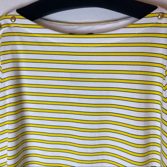 LAUREN Ralph Lauren Yellow Stripe Bell Sleeve Top 3X - Picture 4 of 9